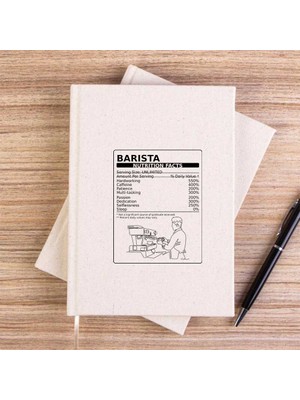 Zepplin Giyim Barista Nutrition Krem Çizgisiz Kanvas Defter Çizgisiz