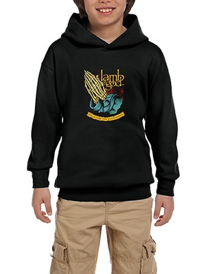 Zepplin Giyim Lamb Of God Dray For The Cleansing Siyah Çocuk Kapşonlu Sweatshirt