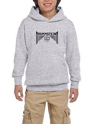 Zepplin Giyim Rammstein Wall Gri Çocuk Kapşonlu Sweatshirt
