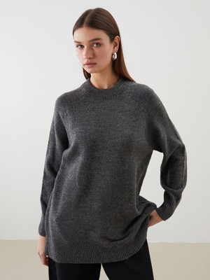 Lc Waikiki Yeni Sezon Bisiklet Yaka Oversize Kadın Triko Tunik