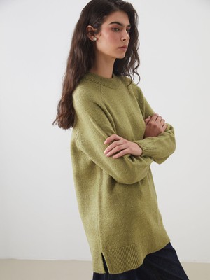 Lc Waikiki Yeni Sezon Bisiklet Yaka Oversize Kadın Triko Tunik