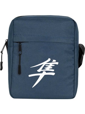 Zepplin Giyim Hayabusa White Logo Omuz Çantası Fermuarlı Lacivert Renk