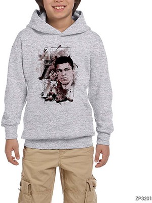 Zepplin Giyim Muhammed Ali In Hearth Gri Çocuk Kapşonlu Sweatshirt