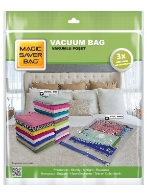 Seç & Al Magic Saver Bag Büyük Boy Vakumlu Hurç Yorgan Hurcu Vakumlu Hurc Poşet 50 x 70 cm Su Geçirmez Saklama Torbası