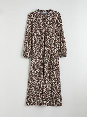 Lc Waikiki Yeni Sezon Bisiklet Yaka Desenli A Kesim Elbise