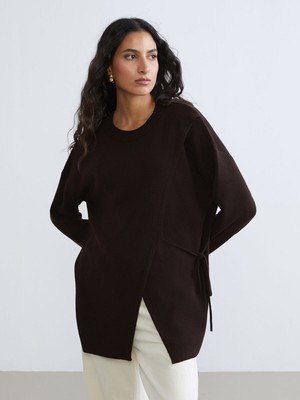 Lc Waikiki Yeni Sezon Bisiklet Yaka Bağlama Detaylı Kadın Triko Tunik