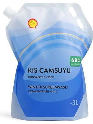 Shell Kış Camsuyu Konsantre 3 Litre Kir, Yağ ve Lekeleri Etkili Temizleme Özelliği
