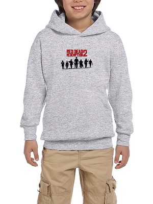 Zepplin Giyim Red Dead Redemption 2 Poster Gri Çocuk Kapşonlu Sweatshirt