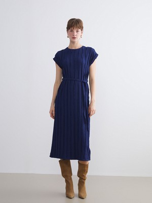 Lc Waikiki Yeni Sezon Bisiklet Yaka Çizgili Elbise