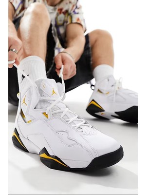 Nike Air Jordan True Flight Leather Mens Sneaker Hakiki Deri Günlük Spor Ayakkabı Beyaz