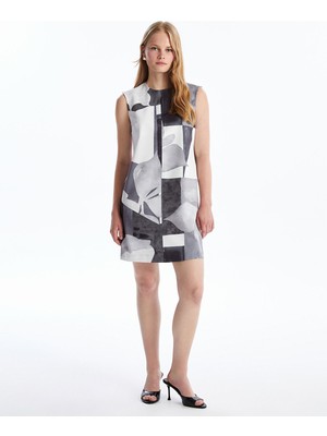 Lc Waikiki Yeni Sezon Bisiklet Yaka Desenli Kadın Elbise