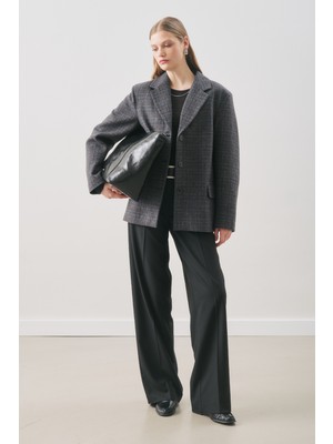 Manuka Norrıs Yün Blazer Ceket Grey Check