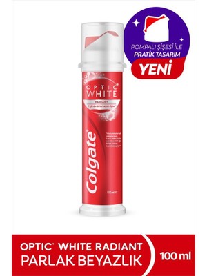 Colgate Optic White Radiant Beyazlatıcı Diş Macunu 100 ml  Pratik Pompalı Şişe ile Beyazlatma