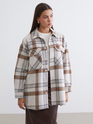 Lc Waikiki Yeni Sezon Ekose Oversize Kadın Gömlek Tunik