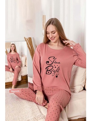 Remsa Kadın Kalp Desen Suprem Pijama Takımı 0462 PEMBE04