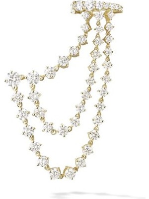 Societa Altın Kristal taş detaylı earcuff 220