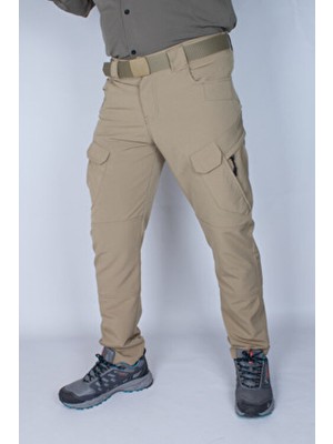 Nikbin Tactical Taktik Pantolon Outdoor Kargo Cep Likrali (Yazlık)-Bej