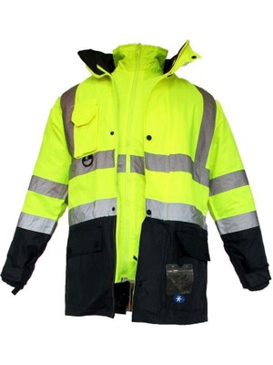 Junıor JN1003 Fosforlu Oxford 5+1 Içi Çıkmalı Parka Sarı Lacivert Xxl Beden