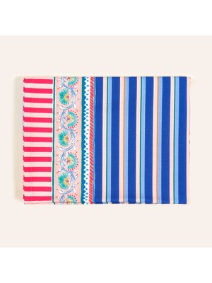 Zsa Zsa Zsu Nilüfer Dijital Baskılı Pamuk Masa Örtüsü 160x240 Cm Mavi