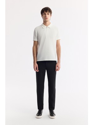 Avva Erkek Siyah Klasik Bel Kolay Ütülenen Chino Slim Fit Pantolon B003035