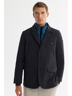 Avva Erkek Siyah Mono Yaka Düğmeli İçi Comfort Fit YelekGörünümlü Comfort Fit Mont  A42Y6186