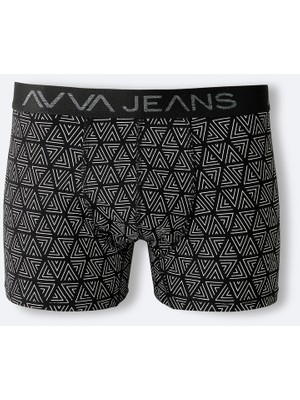 AVVA Erkek Siyah Desenli Pamuklu Tekli Regular Fit Boxer A42Y9532