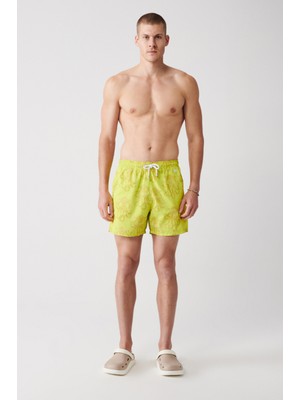 AVVA Erkek Sarı Ahtapot Baskılı Deniz Şortu A31Y3816