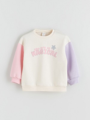 Lc Waikiki Yeni Sezon Bisiklet Yaka Kız Çocuk Sweatshirt