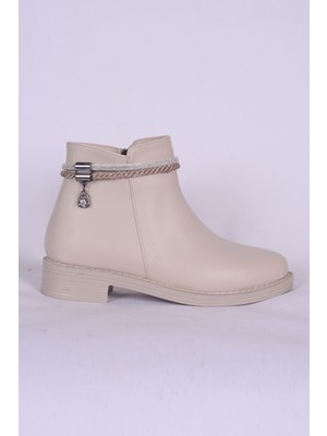 Walkway 325126 Z Bej Cilt Kadın Fermuarlı Kaymaz Bot