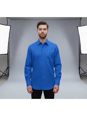 Secret Touch Erkek Geniş Kalıp Klasik Uzun Kollu Poplin Gömlek