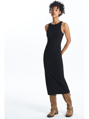 Lc Waikiki Yeni Sezon Kadın Halter Yaka Düz Bodycon Elbise