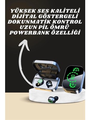 Ceylan Adam 7 Kordonlu Akıllı Saat ve Aynalı Bluetooth Kulaklık Powerbank Dijital Göstergeli