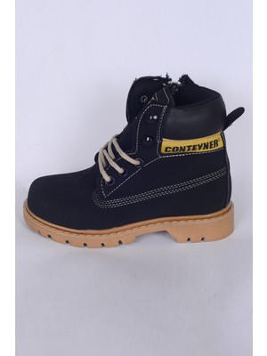 Walkway Conteyner 921 F Siyah Nubuk Kaymaz Unisex Çocuk Bot