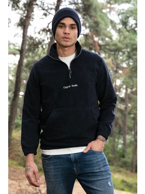 Buratti Regular Fit Yarım Fermuarlı Dik Yaka Yumuşak Dokulu Sweat Erkek Sweat 59060661