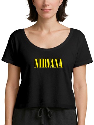 Z zepplin Nirvana Yazı Sarı Siyah Kadın Tişört