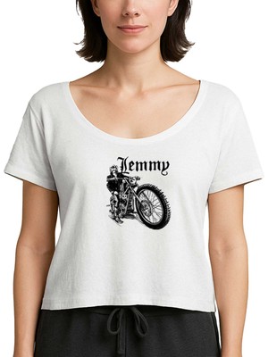 Z zepplin Motörhead Lemmy Kilmister Motorbike Beyaz Kadın Tişört