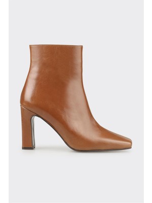 Elle Vizon Deri Kadın Yüksek Topuk Bot