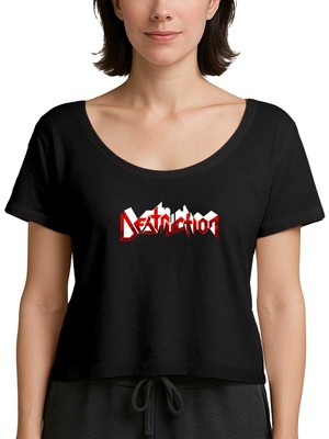 Z zepplin Destruction Logo Siyah Kadın Tişört