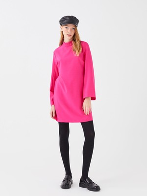 Lc Waikiki Yeni Sezon Dik Yaka Düz Uzun Kollu A Kesim Elbise