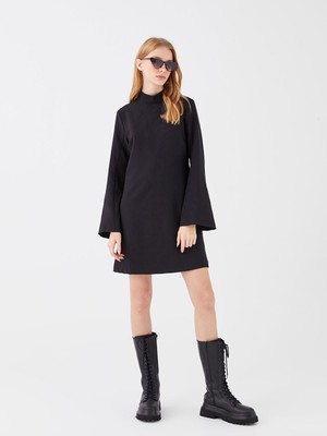 Lc Waikiki Yeni Sezon Dik Yaka Düz Uzun Kollu A Kesim Elbise