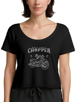 Z zepplin West Coast Choppers Customs Siyah Kadın Tişört