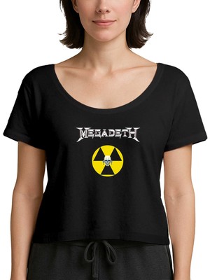 Z zepplin Megadeth Nuclear Radioactive Siyah Kadın Tişört