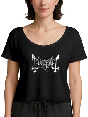 Z zepplin Mayhem Logo Siyah Kadın Tişört