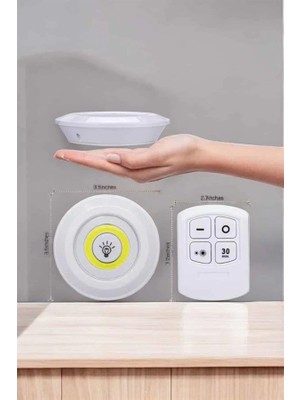 Ceylan Adam LED Lamba 3'lü Uzaktan Kumandalı Yapışkanlı Beyaz Işık