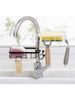 Buffer® Paslanmaz Çelik Mutfak Banyo Musluğuna Sabitlenebilir Sabunluk