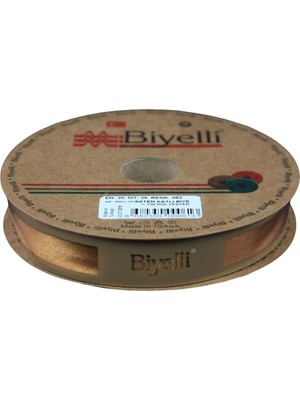 Biye Saten Katlı 062 Açık Hardal 2 cm 25 Metre %100 Polyester