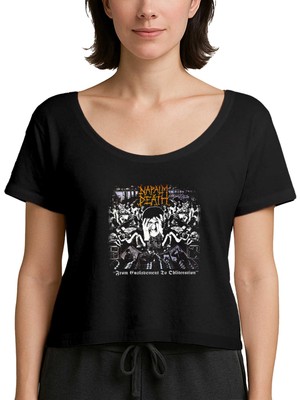 Z zepplin Napalm Death From Enslav Siyah Kadın Tişört