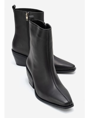 Luvi Lexıa Siyah Cilt Hakiki Deri Kadın Western Bot