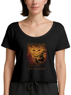 Z zepplin Iron Maiden Ghost Of The Navigator Siyah Kadın Tişört