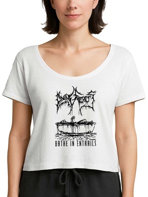 Z zepplin Dying Fetus Bathe In Entrails Beyaz Kadın Tişört